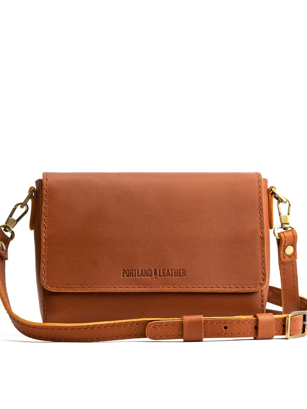 Portland Leather ALMOST PERFECT' METRO CROSSBODY medium Honey NWOT $118